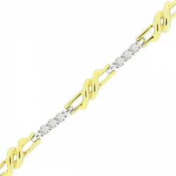Fancy Chain Link Style Ladies Diamond Bracelet in 18ct Yellow and White Gold